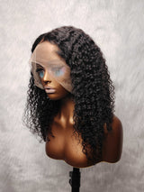 {LAST-PIECE-CLEARANCE} 360 Transparent Lace Lagos Hairline Human Hair Curly Wig with Invisible Strap