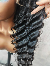 {LAST-PIECE-CLEARANCE} 13x6 Fitted Cap Skin Melt Lace Human Hair Loose Wave Wig