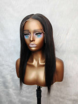 {LAST-PIECE-CLEARANCE} 13x6 Skin Melt Lace Full Frontal Human Hair Drawstring Straight Wig