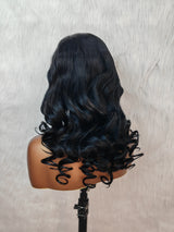 {LAST-PIECE-CLEARANCE} 13x6 Transparent Lace Jet Black Human Hair Wig Wavy Wig