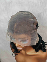 {LAST-PIECE-CLEARANCE} 13x6 Transparent Lace Jet Black Human Hair Wig Wavy Wig