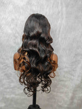 {LAST-PIECE-CLEARANCE} 13x6 Transparent Lace Highlight Human Hair Wavy Wig