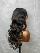 {LAST-PIECE-CLEARANCE} 13x6 Transparent Lace Highlight Human Hair Wavy Wig