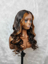 {LAST-PIECE-CLEARANCE} 13x6 Transparent Lace Highlight Human Hair Wavy Wig