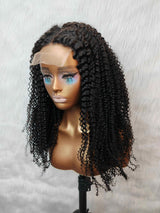 {LAST-PIECE-CLEARANCE} 4X4 Transparent Lace Air Cap Human Hair Wig Kinky Curly