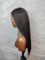 {LAST-PIECE-CLEARANCE} 13X4 Skin Melt Lace Knot-Free Human Hair Full Frontal Wig Straight