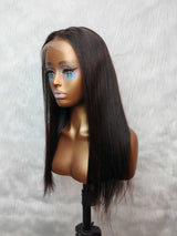 {LAST-PIECE-CLEARANCE} 13X4 Skin Melt Lace Knot-Free Human Hair Full Frontal Wig Straight