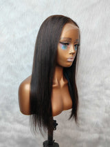 {LAST-PIECE-CLEARANCE} 13X4 Skin Melt Lace Knot-Free Human Hair Full Frontal Wig Straight
