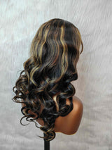 {LAST-PIECE-CLEARANCE} 13X4 Transparent Lace Highlight Human Hair Wig with Bang