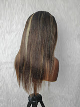{LAST-PIECE-CLEARANCE} 13x6 HD Lace Raw Hair Yaki Highlight Human Hair Frontal Wig
