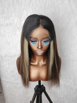 {LAST-PIECE-CLEARANCE} 13x6 HD Lace Raw Hair Yaki Highlight Human Hair Frontal Wig