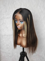 {LAST-PIECE-CLEARANCE} 13x6 HD Lace Raw Hair Yaki Highlight Human Hair Frontal Wig