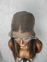 {LAST-PIECE-CLEARANCE} 13x6 HD Lace Raw Hair Yaki Highlight Human Hair Frontal Wig