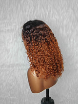 {LAST-PIECE-CLEARANCE} 4x4 Transparent Lace Ombre Curly Human Hair Closure Wig