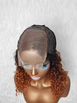 {LAST-PIECE-CLEARANCE} 4x4 Transparent Lace Ombre Curly Human Hair Closure Wig