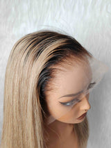 {LAST-PIECE-CLEARANCE} 13x6 HD Lace Front Delicate Hairline Ombre Blonde Human Hair Lace Wig
