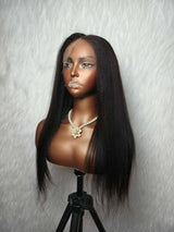 {LAST-PIECE-CLEARANCE} 360 Knot-Free Skin Melt Lace Human Hair Wig Yaki Straight