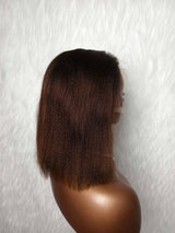 {LAST-PIECE-CLEARANCE} 13x6 Knot-Free New Born Edge Skin Melt Lace Human Hair Wig Ombre Yaki Bob
