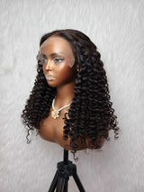 {LAST-PIECE-CLEARANCE} 9x6 Drawstring Melt Lace Bouncy Yaki Wavy Human Hair Wig