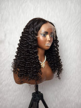 {LAST-PIECE-CLEARANCE} 9x6 Drawstring Melt Lace Bouncy Yaki Wavy Human Hair Wig