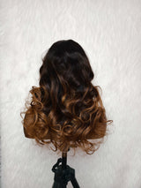 {LAST-PIECE-CLEARANCE} 13x4 Transparent Lace Ombre Human Hair Wavy Wig