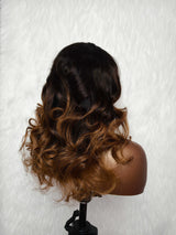 {LAST-PIECE-CLEARANCE} 13x4 Transparent Lace Ombre Human Hair Wavy Wig