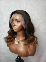 {LAST-PIECE-CLEARANCE} 13x4 Transparent Lace Ombre Human Hair Wavy Wig