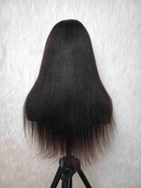 {LAST-PIECE-CLEARANCE} Whole Lace No Mesh Skin Melt Lace Knot-Free Yaki Human Hair Wig