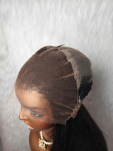 {LAST-PIECE-CLEARANCE} Whole Lace No Mesh Skin Melt Lace Knot-Free Yaki Human Hair Wig