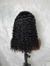 {LAST-PIECE-CLEARANCE} 9x6 Skin Melt Lace Glueless Human Hair Drawstring Wig Burmese Curls