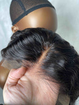 {LAST-PIECE-CLEARANCE} 9x6 Skin Melt Lace Glueless Human Hair Drawstring Wig Burmese Curls