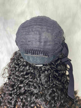 {LAST-PIECE-CLEARANCE} 9x6 Skin Melt Lace Glueless Human Hair Drawstring Wig Burmese Curls