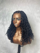 {LAST-PIECE-CLEARANCE} Skin Melt Full Lace Boho Knotless Braids Human Hair Blend Wig