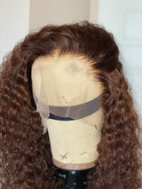 KNOT-FREE - 13x6 Skin Melt Lace Preplucked Human Hair Frontal Wig | Brown Curls