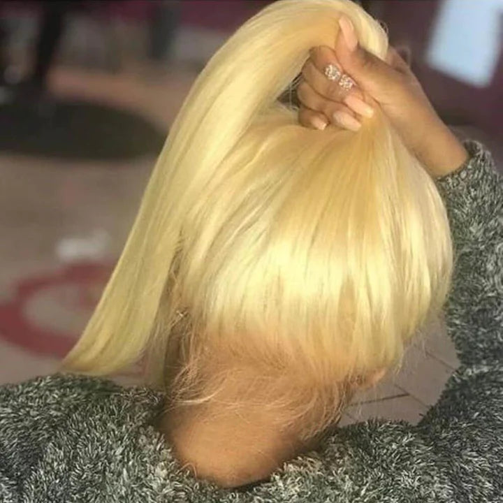 613 Blonde Preplucked Human Hair 360 Lace Wig