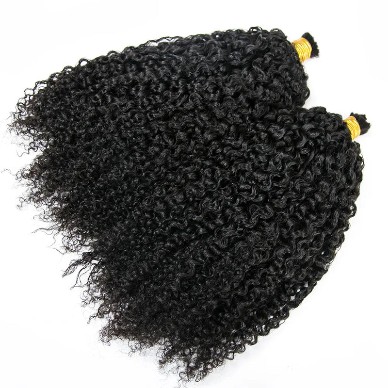 Burmese Kinky Curly Bulk Hair Human Hair Extension For Boho Knotless Braiding