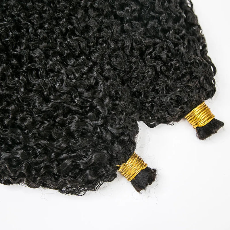Burmese Kinky Curly Bulk Hair Human Hair Extension For Boho Knotless Braiding