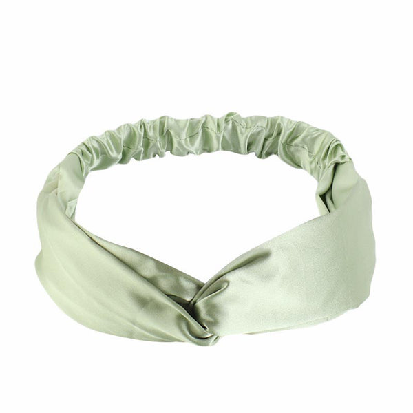 Satin Silky Twisted Headband Adjustable Elastic Hair Wrap