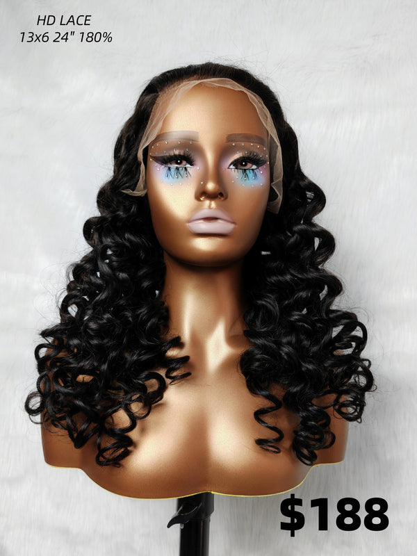 {LAST-PIECE-CLEARANCE}  13X6 HD Skin Melt Lace Delicate Hairline Human Hair Lace Front Wig | Bouncy Wave