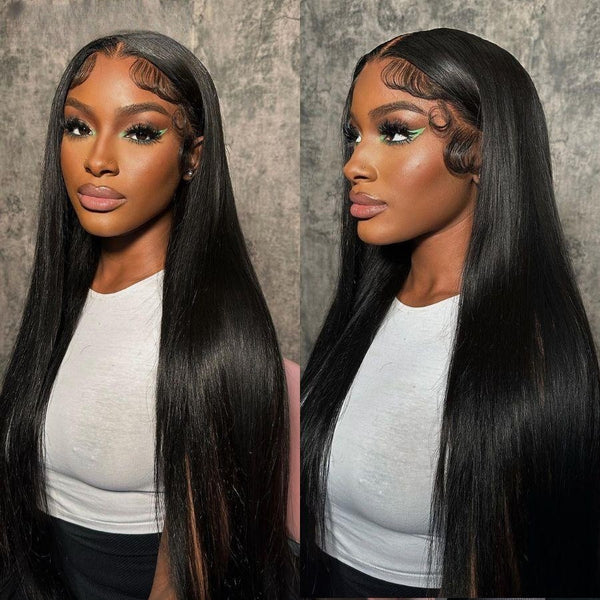 13x6 / 13x4 Full Frontal Straight Preplucked Human Hair Lace Front Wig