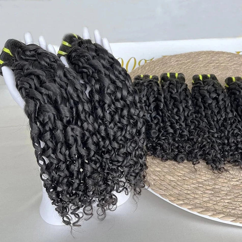 High Quality Human Hair Bundles Weave Hair Extension Pixie Curls