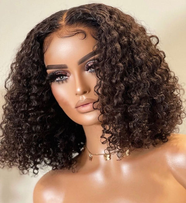 Mona| Preplucked Virgin Human Hair BOB  Lace  Wig| Deep Curly