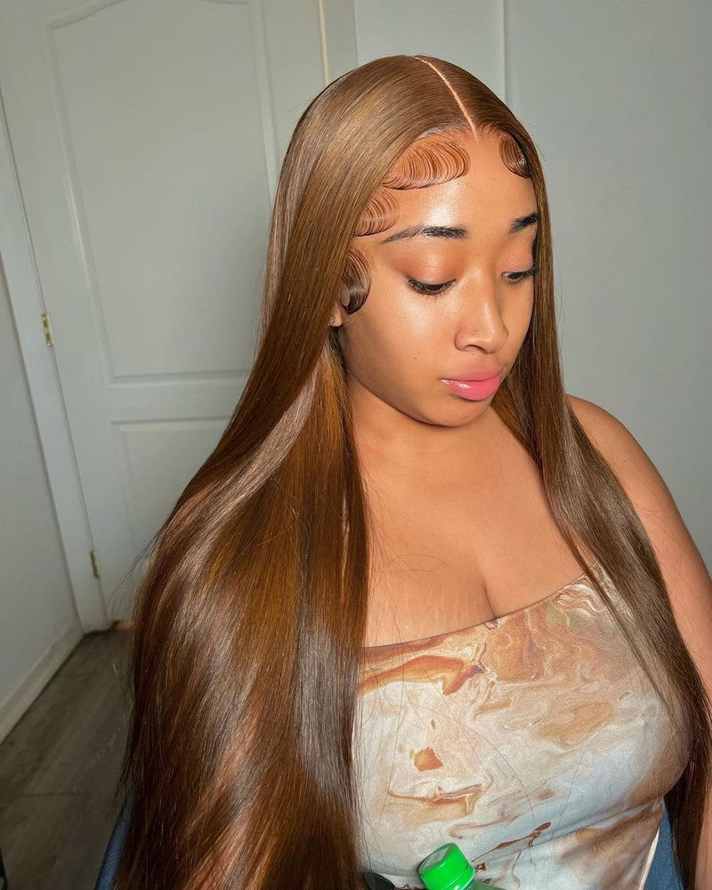 Elaine | 13X6 Lace Front Cinnamon Brown Virgin Human Hair Wig