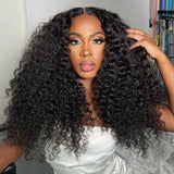 6x5 Drawstring Glueless Transparent Lace Closure Wig Deep Wave