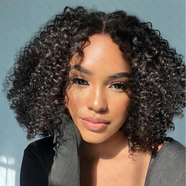 Caroline | 4X4 Closure Bob Wig Kinky Curly Short Lace Wig Human Hair