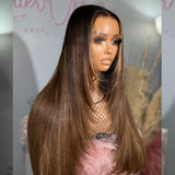 13x6 / 9x6 Fitted Cap Layered Ombre Highlight Lace Front Wig
