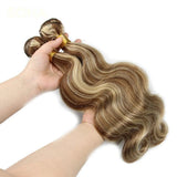 High Quality Human Hair Highlight Colored Bundles Weave Hair Extension