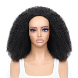 Flip Over Half Wig with Drawstring Afro Kinky Curly Glueless Human Hair Wig