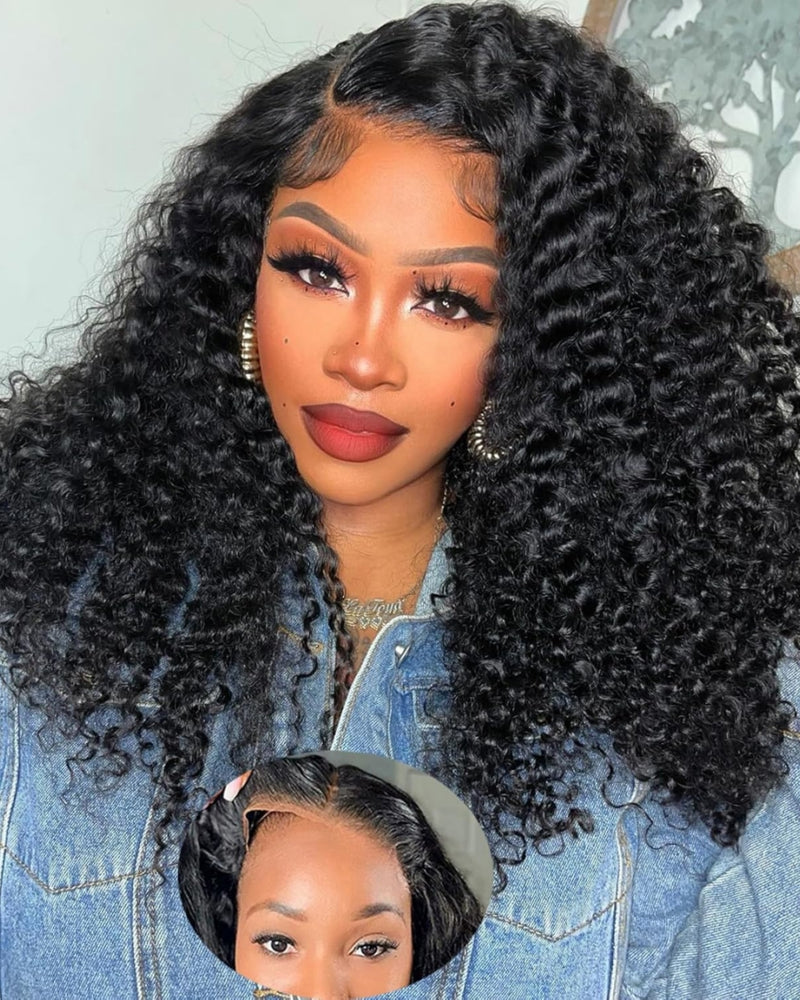 Upgraded Air Cap KNOT-FREE 5x5/13x6 Skin Melt Lace Human Hair Wig Burmese Curls