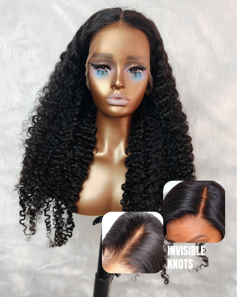 Upgraded Air Cap KNOT-FREE 5x5/13x6 Skin Melt Lace Human Hair Wig Burmese Curls